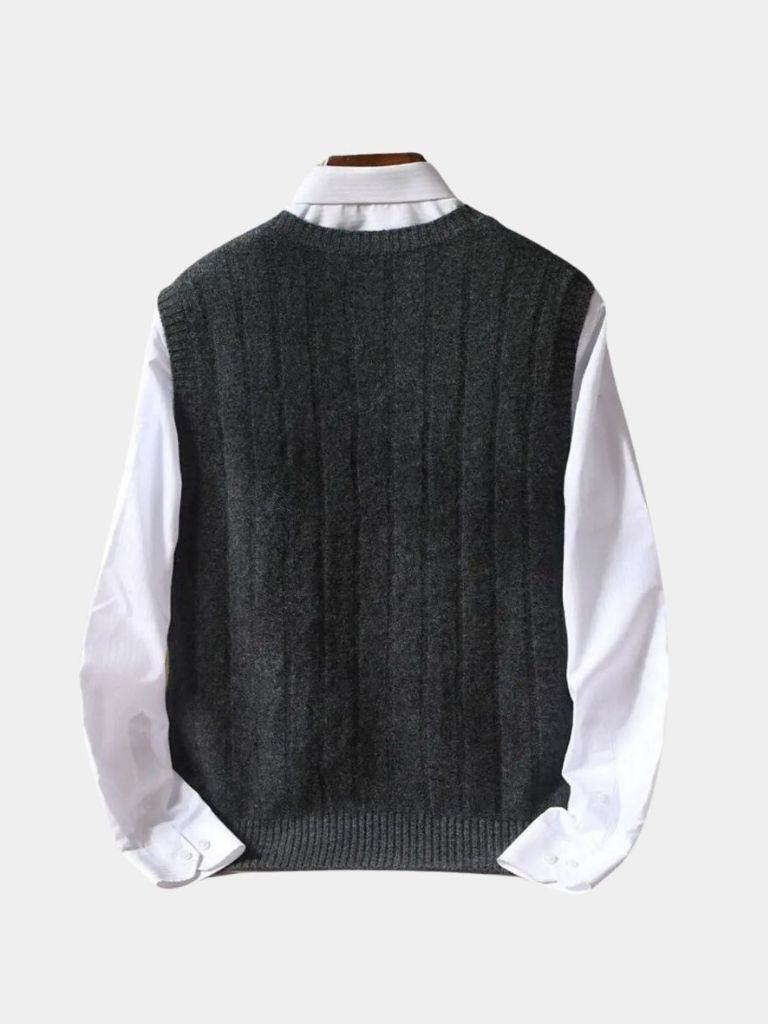 100% Merino Wool Sweater Vest - Cross & Crown