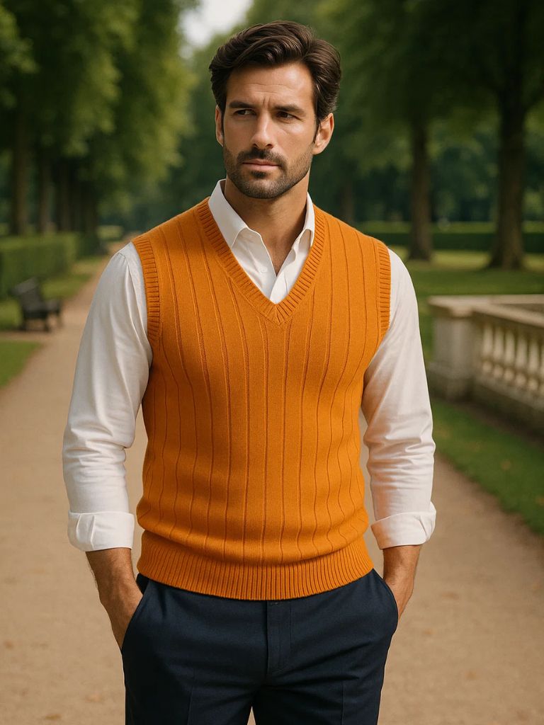 100% Merino Wool Sweater Vest - Cross & Crown