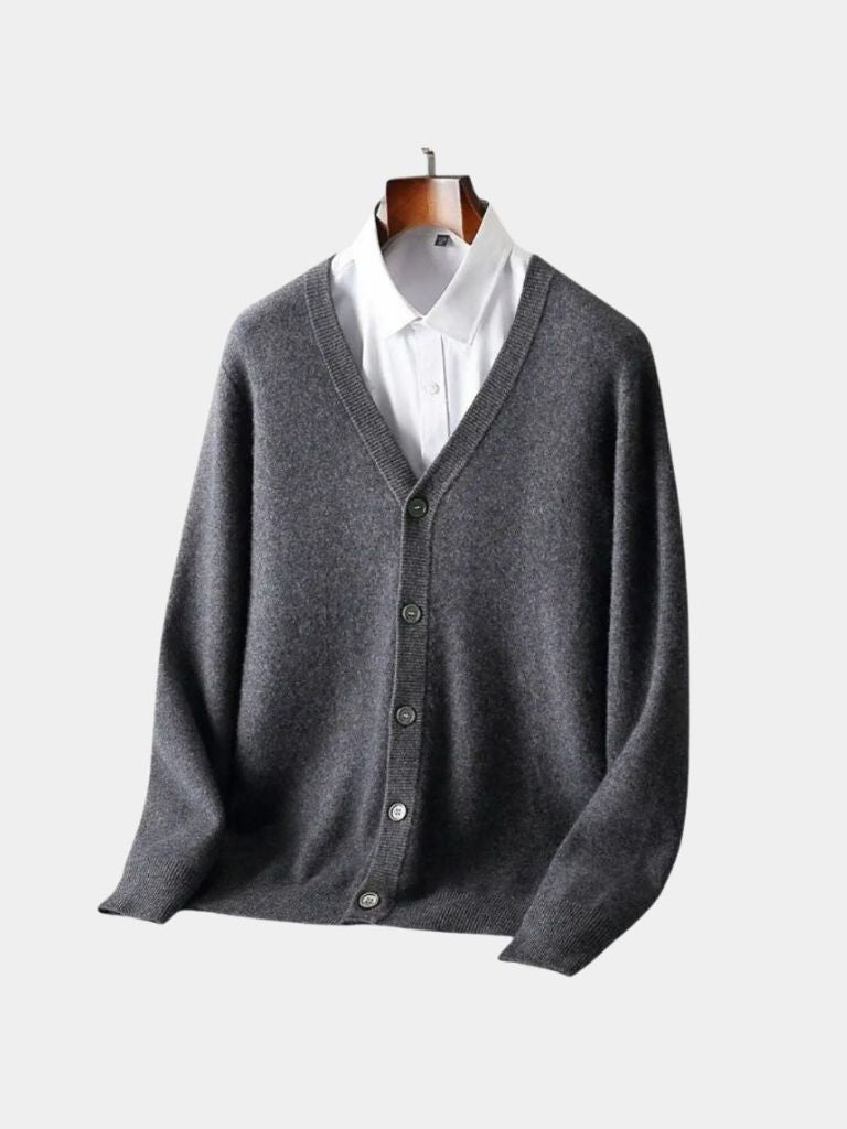 Cross & Crown 100% Merino Wool V-Neck Cardigan