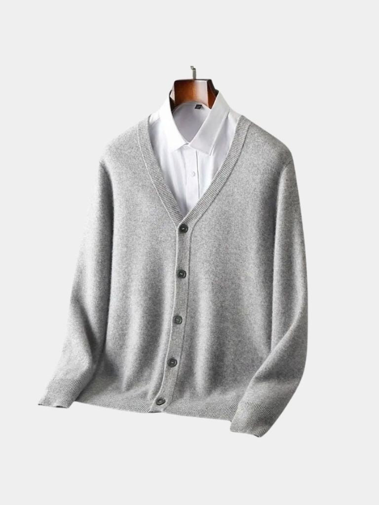 Cross & Crown 100% Merino Wool V-Neck Cardigan
