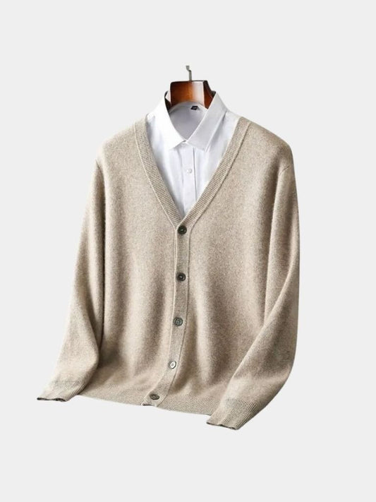 Cross & Crown 100% Merino Wool V-Neck Cardigan