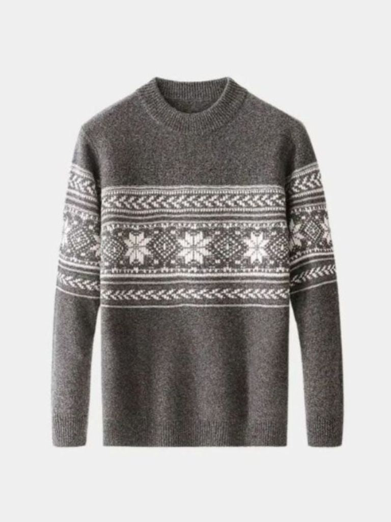 100% Wool Fair Isle Sweater - Cross & Crown