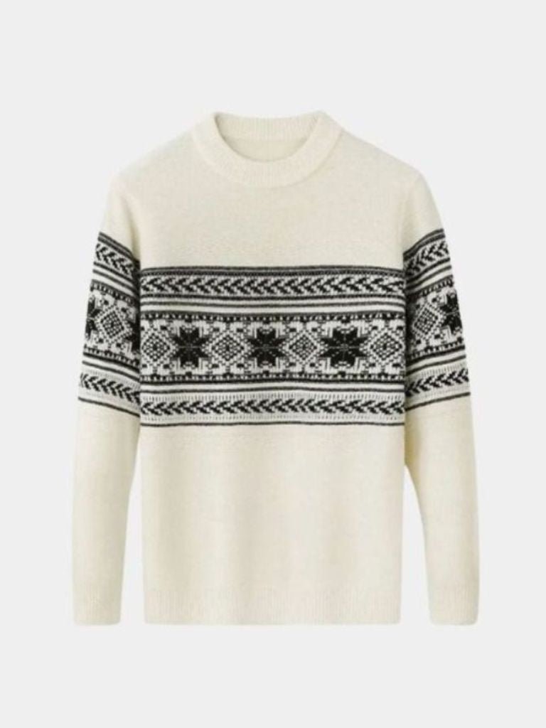 100% Wool Fair Isle Sweater - Cross & Crown