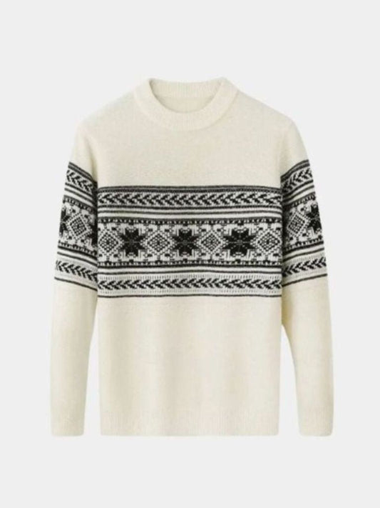 100% Wool Fair Isle Sweater - Cross & Crown