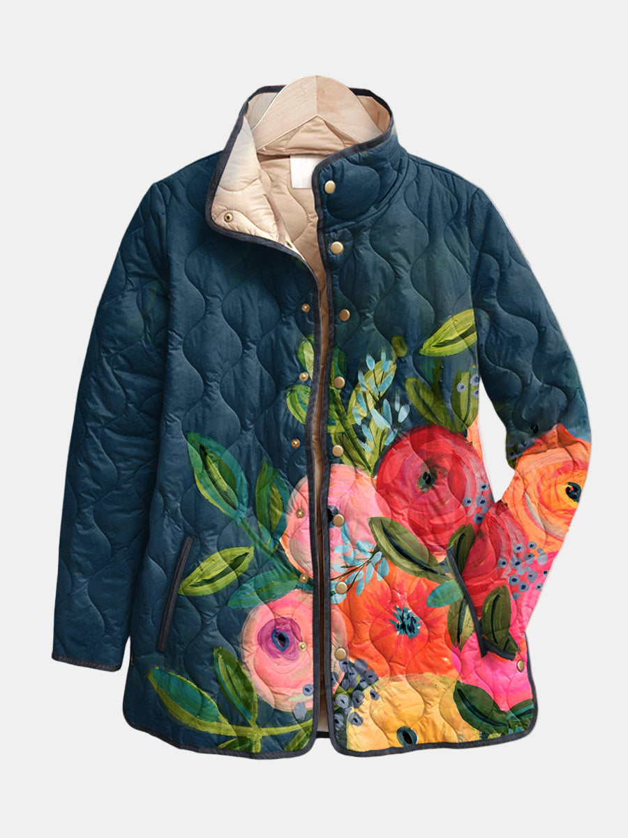 ELINA | Veste matelassée à imprimé floral vintage
