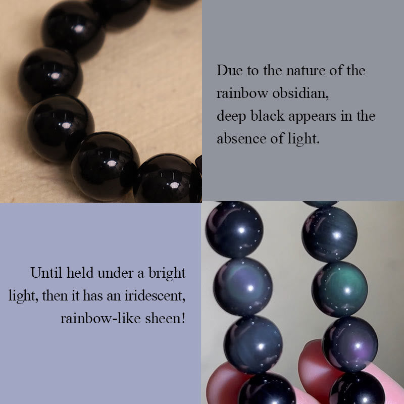 Halskette Unisex Tibetanischer Obsidian Schutz Schmuck