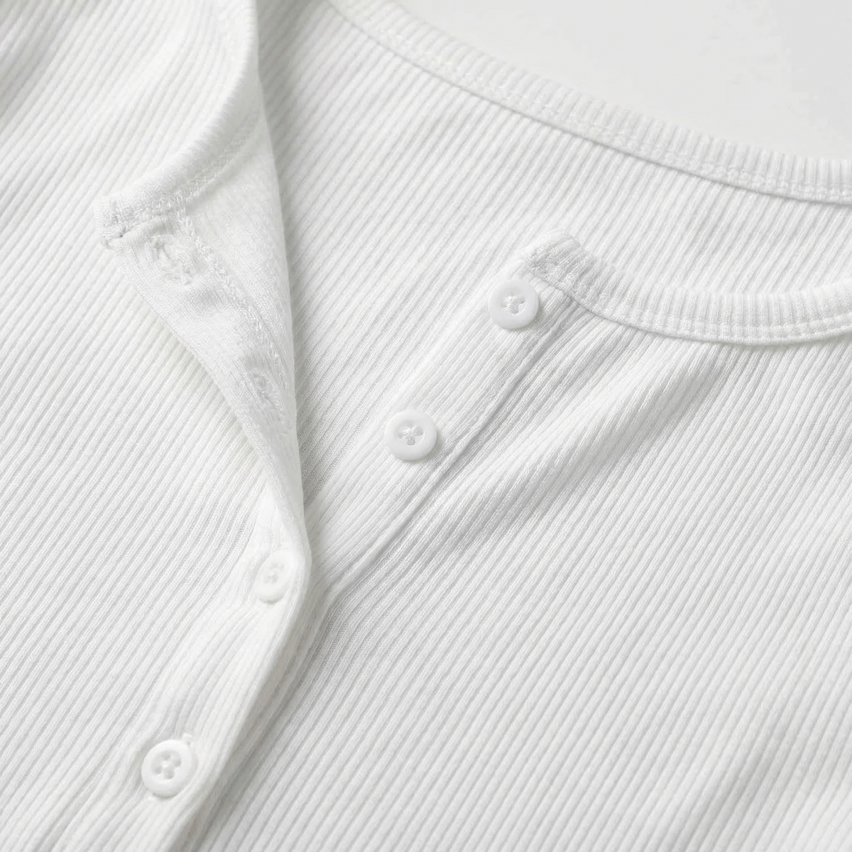 Henley Damen Leicht Gerippt Sommer Casual