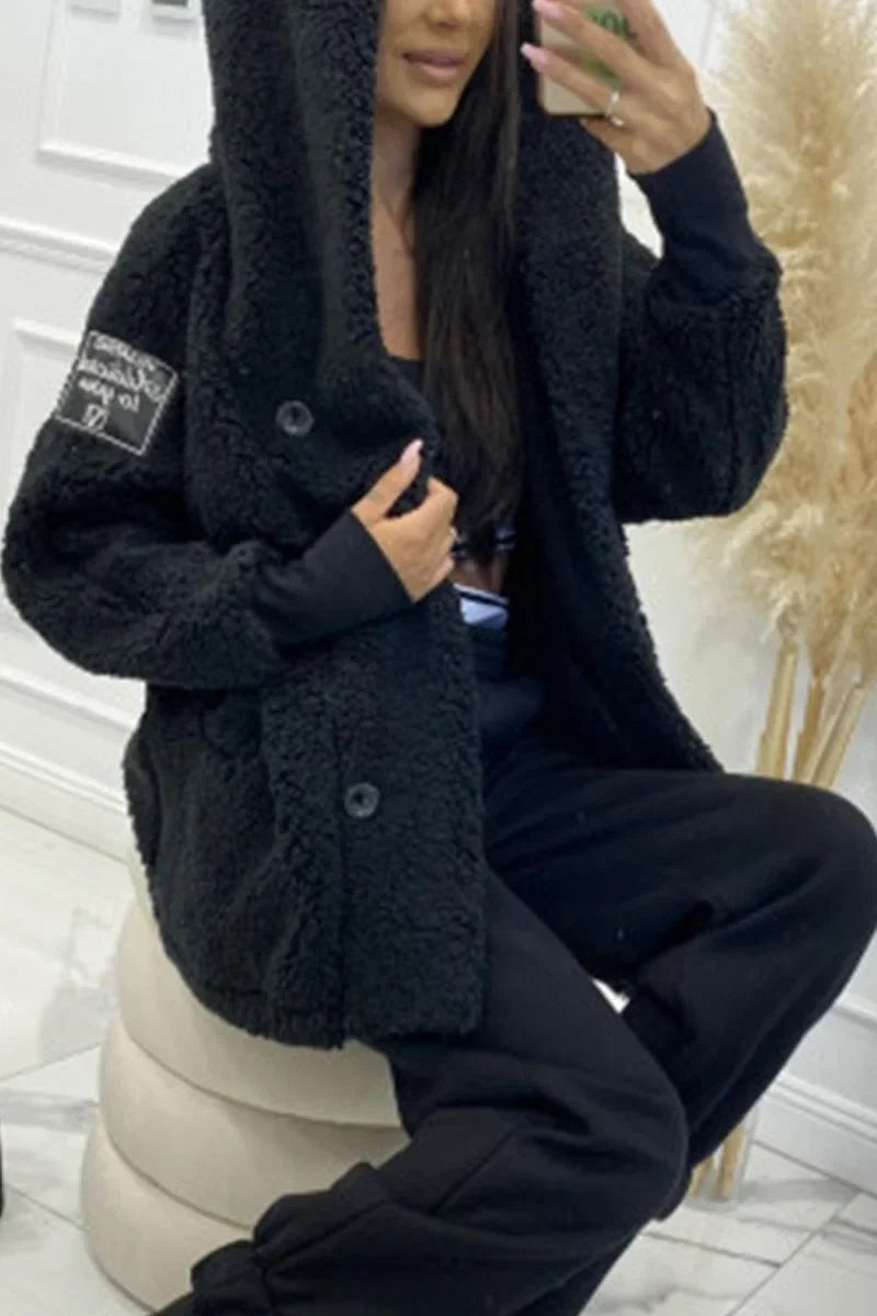 Kapuzenjacke Damen Regular Fit Herbst & Winter Plüsch