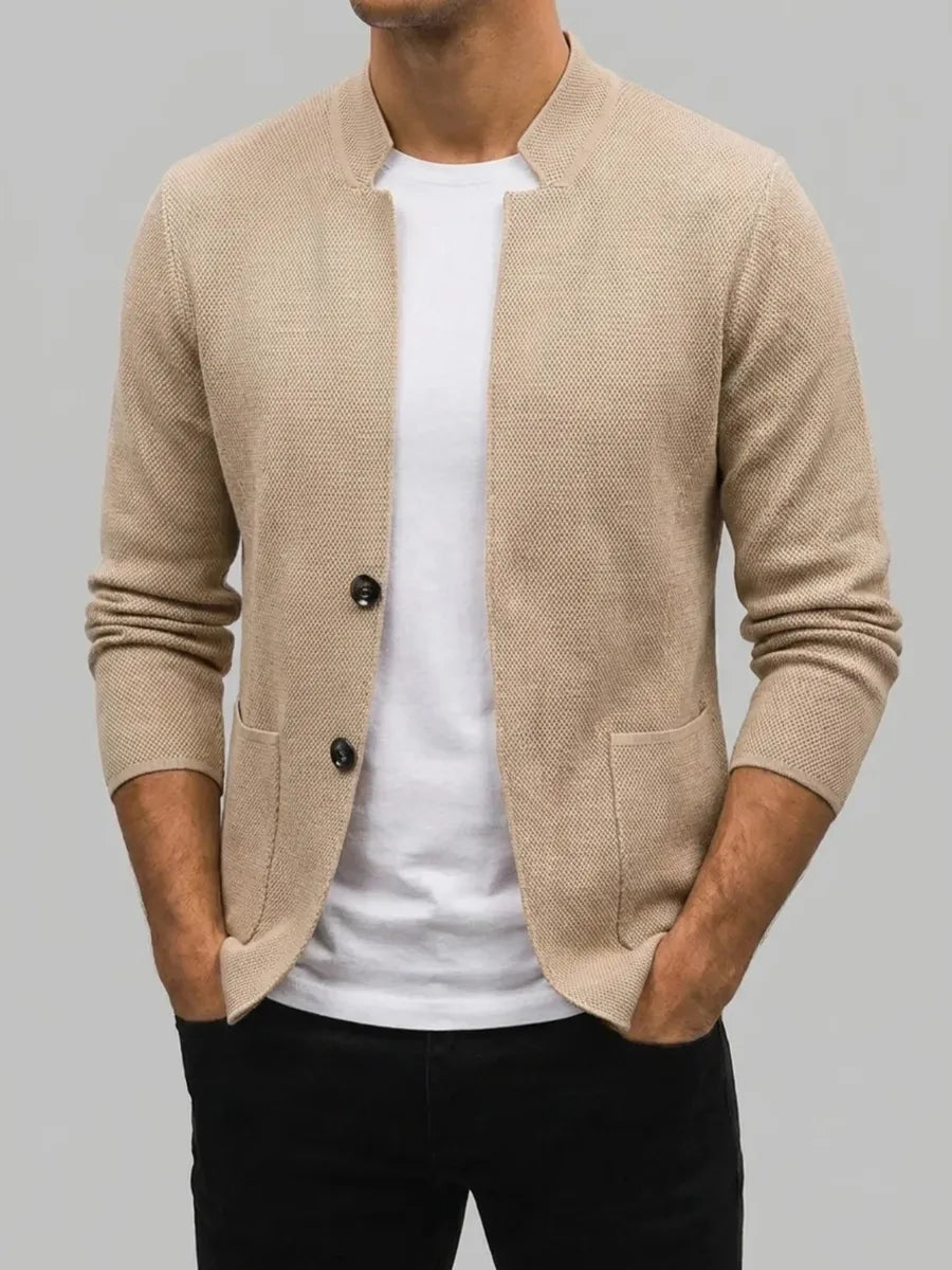Strickweste Herren Relaxed Fit Casual Mandarinkragen