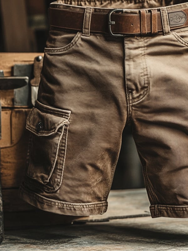 Cargoshorts Herren Relaxed Fit Freizeit Vintage