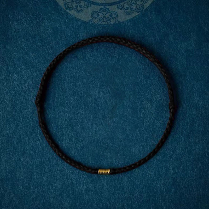 Geflochtenes Buddha-Armband Damen Fußkette mit Goldperlen