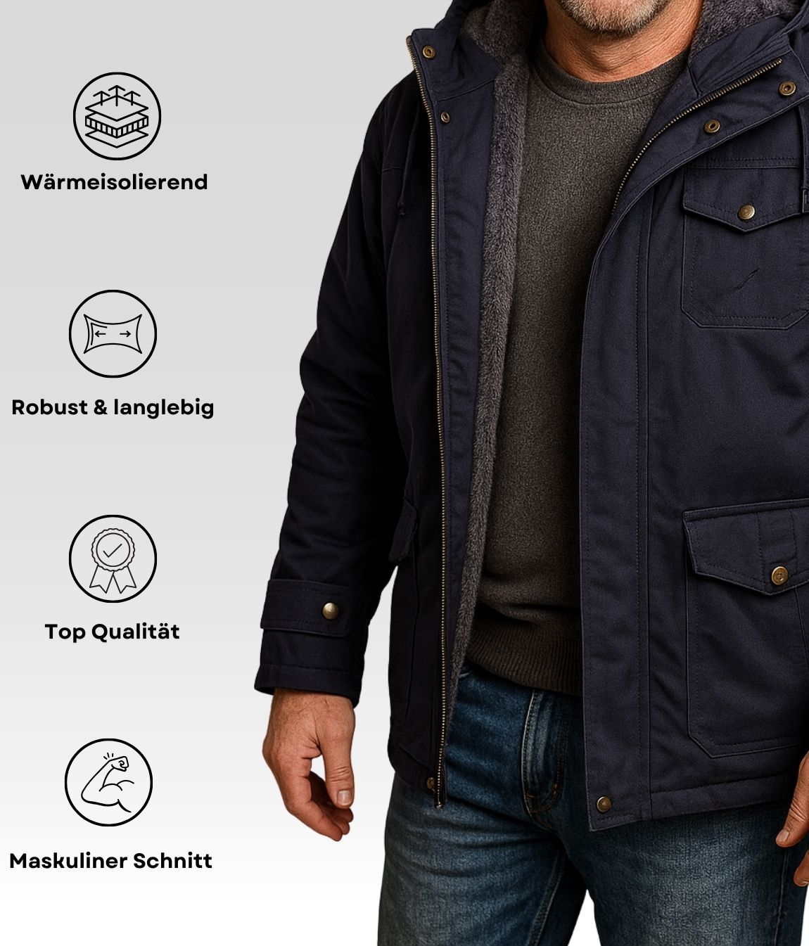 Reto Fleece Jacke Blau
