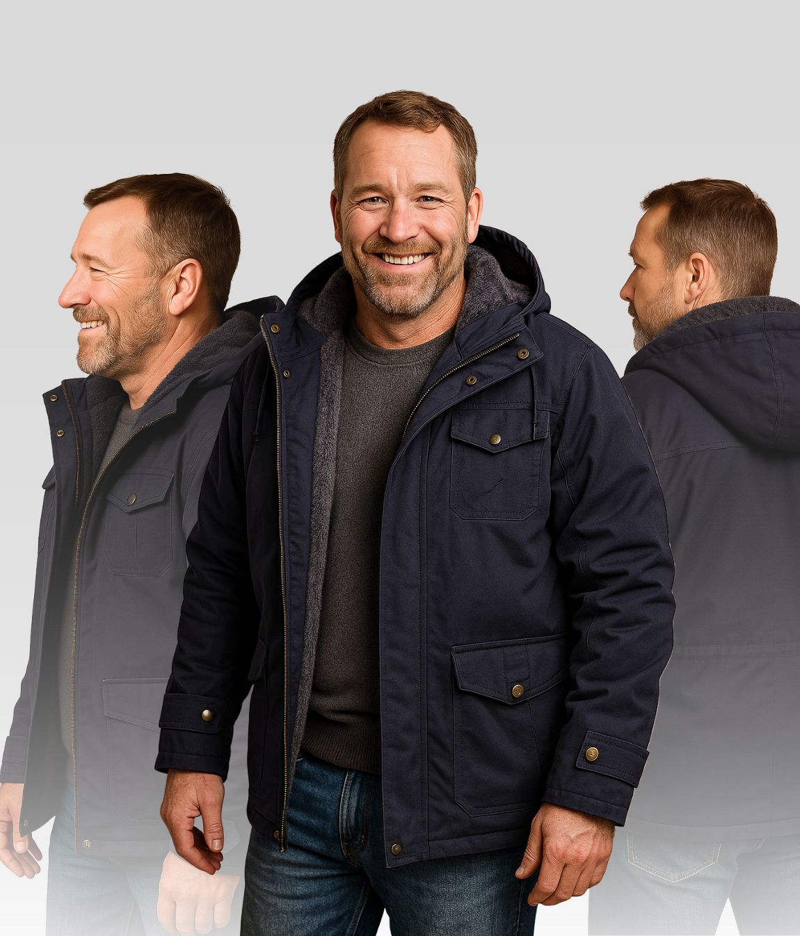 Reto Fleece Jacke Blau