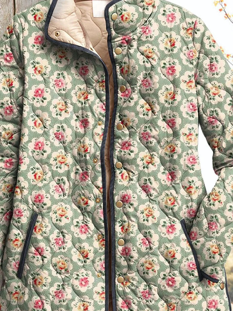 Elle | Vintage Floral Art Print Jacket for Women