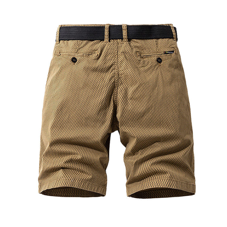 Gürtelshorts Herren Regular Fit Sommer Freizeit Karo