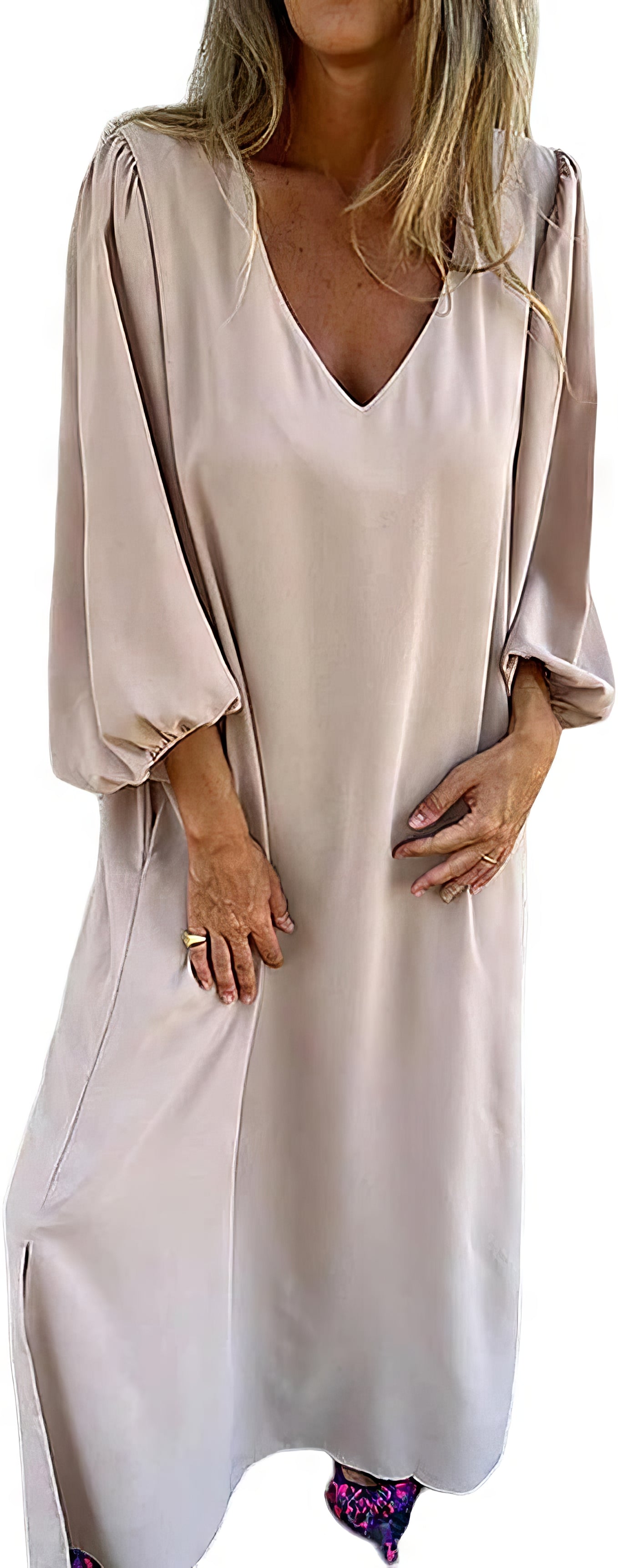 Böhmisches Maxikleid | V-Ausschnitt mit Praktischen Taschen | Elegantes Sommerkleid für Jeden Anlass 5