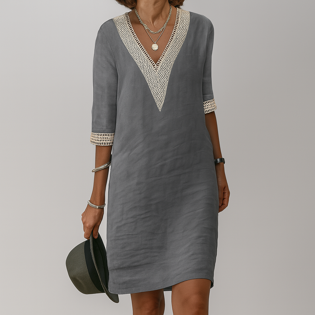 Sommerkleid Damen Locker Leinen Frühling & Sommer