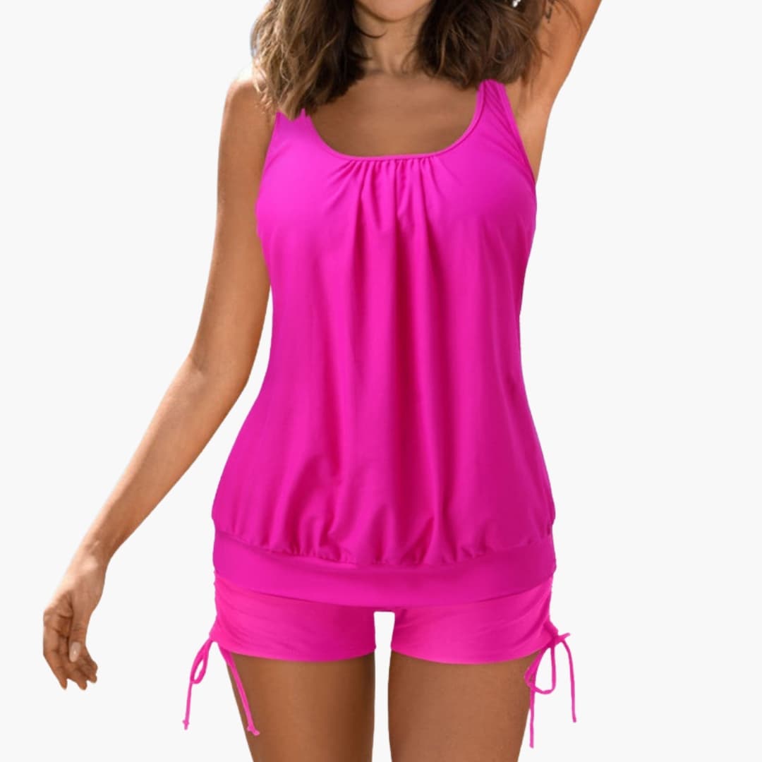 Damen Tankini Set mit Tropischem Print und Verstellbaren Trägern für Sommer 4
