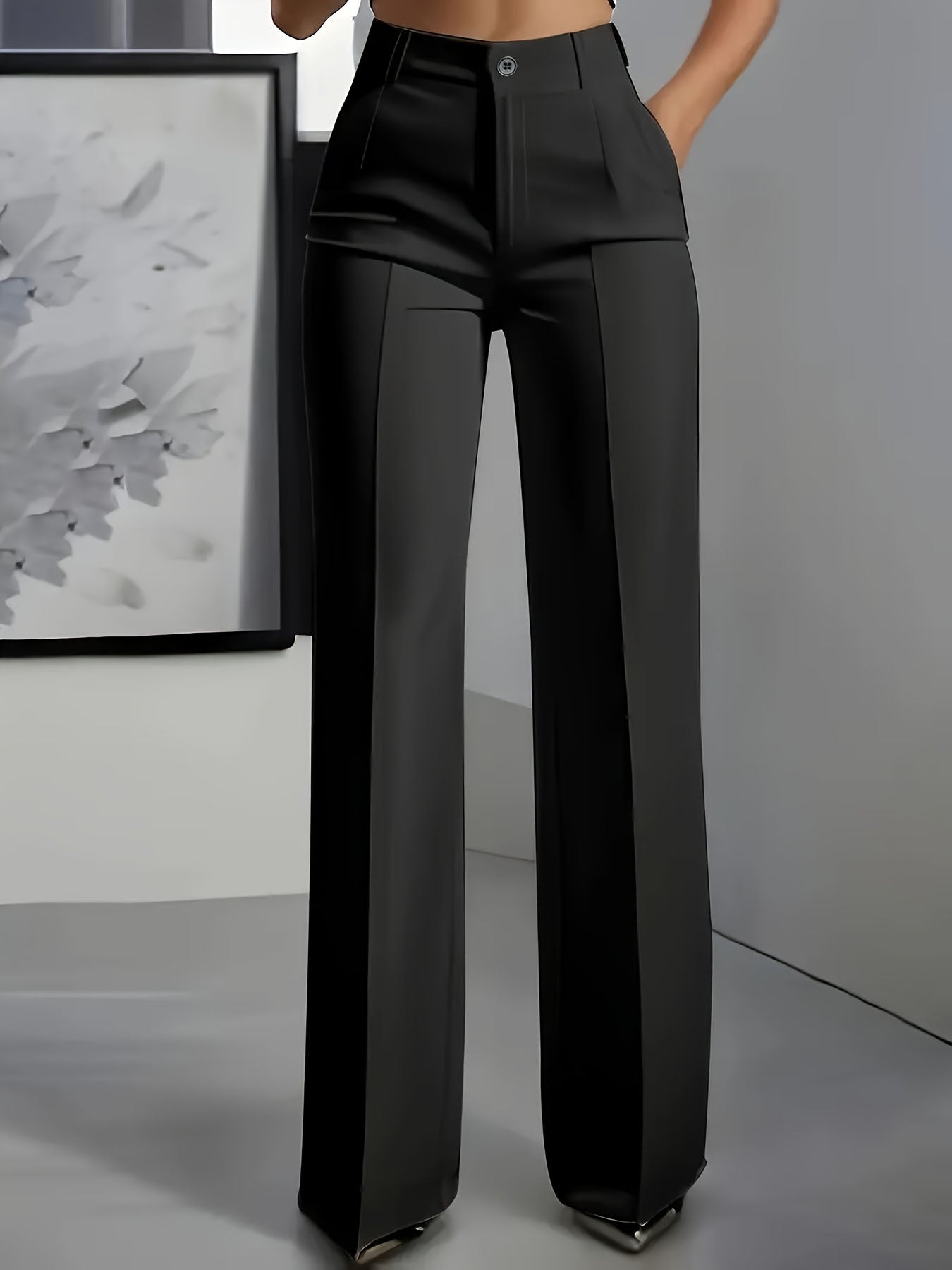 Elegante Stoffhose Damen | Hochgeschnittene Hose mit Elastischem Bund | Vielseitig für Büro und Freizeit 7
