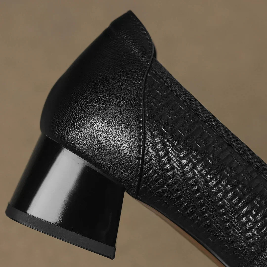 Eloise Elegante Schuhe Damen | Niedriger Blockabsatz, Gewebte Textur 8