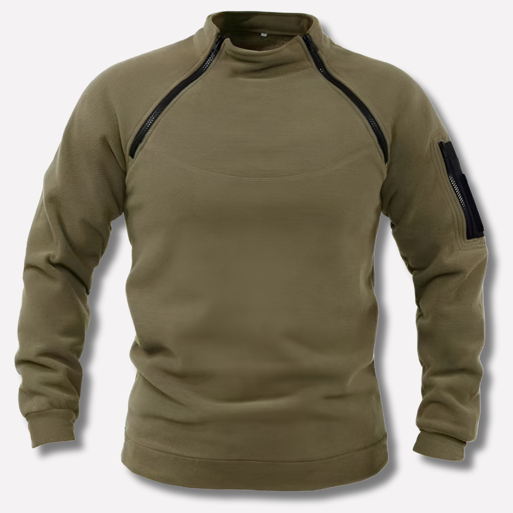 Fleecepullover Herren Windabweisend Outdoor Regular Fit