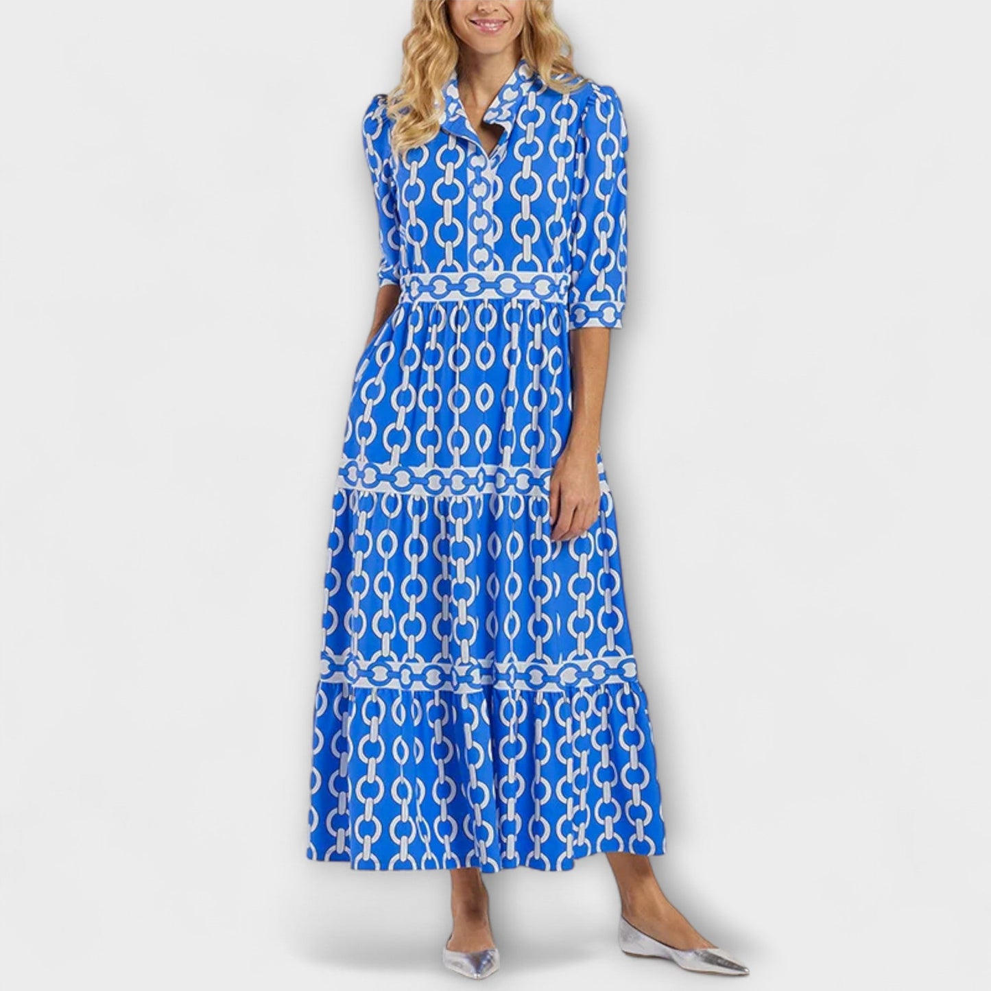 Juliette | Elegante Kleider Damen Midi-Kleid mit Kettenmuster | Vielseitiges Design für Stil und Komfort 7