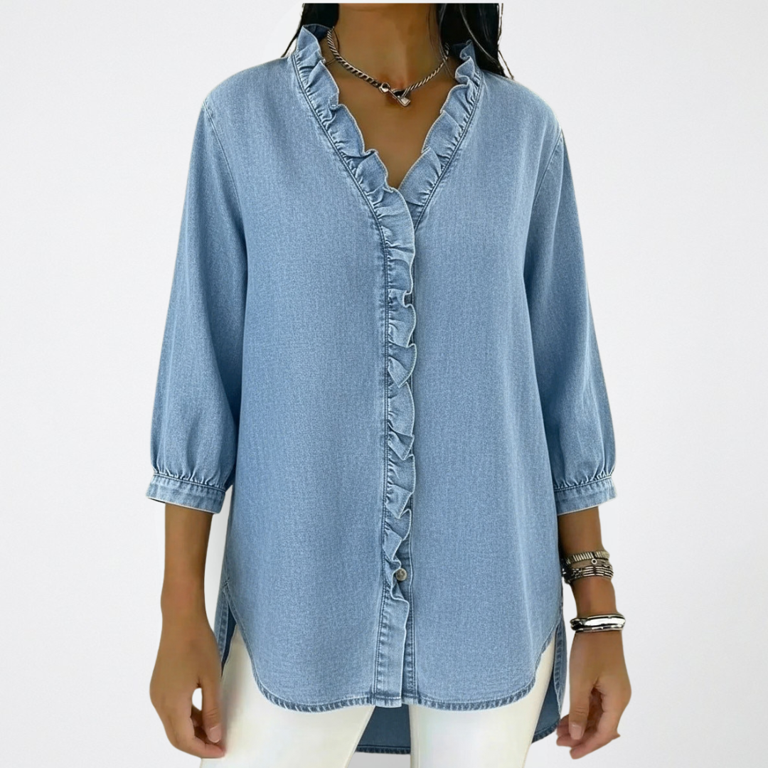 Bluse Damen Elegant Rüschen Casual