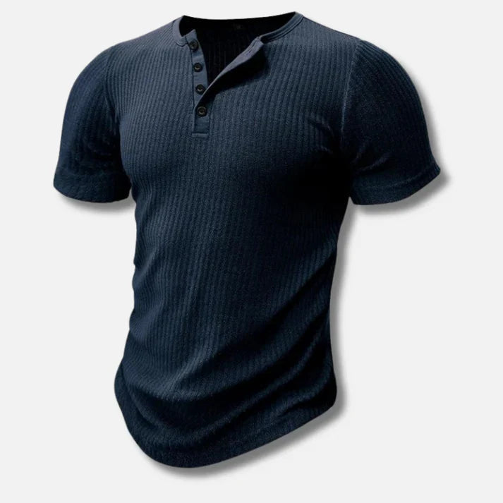 Moderne Herren Slim-Fit Henley-T-Shirt mit Knopfverschluss | Bequeme Baumwollmischung für Vielseitigkeit 4