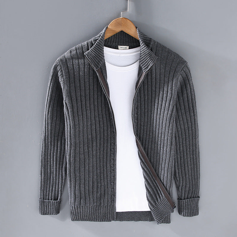 EssentialWarmth - Ripped Zip-Up Cardigan