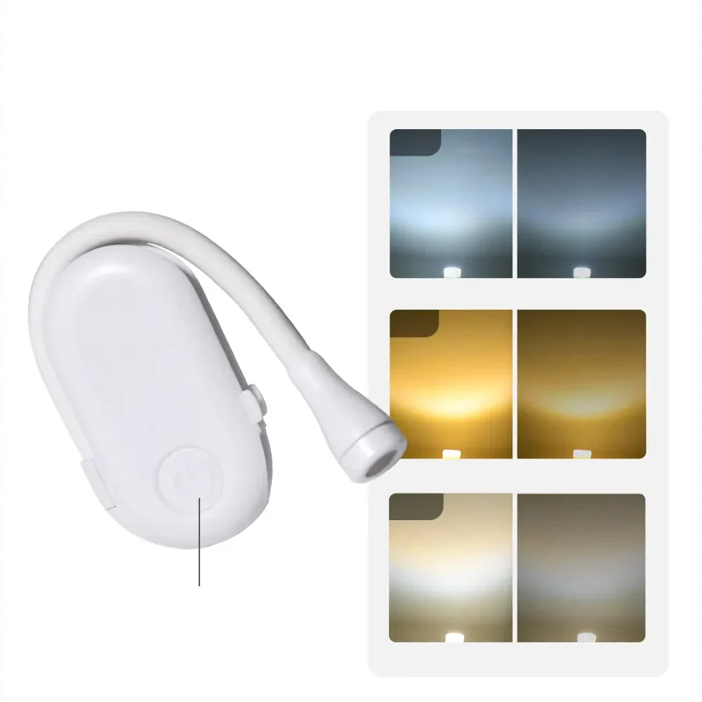 Buchlampe Mini Clip-On USB Ladefunktion Dimmbar Unisex