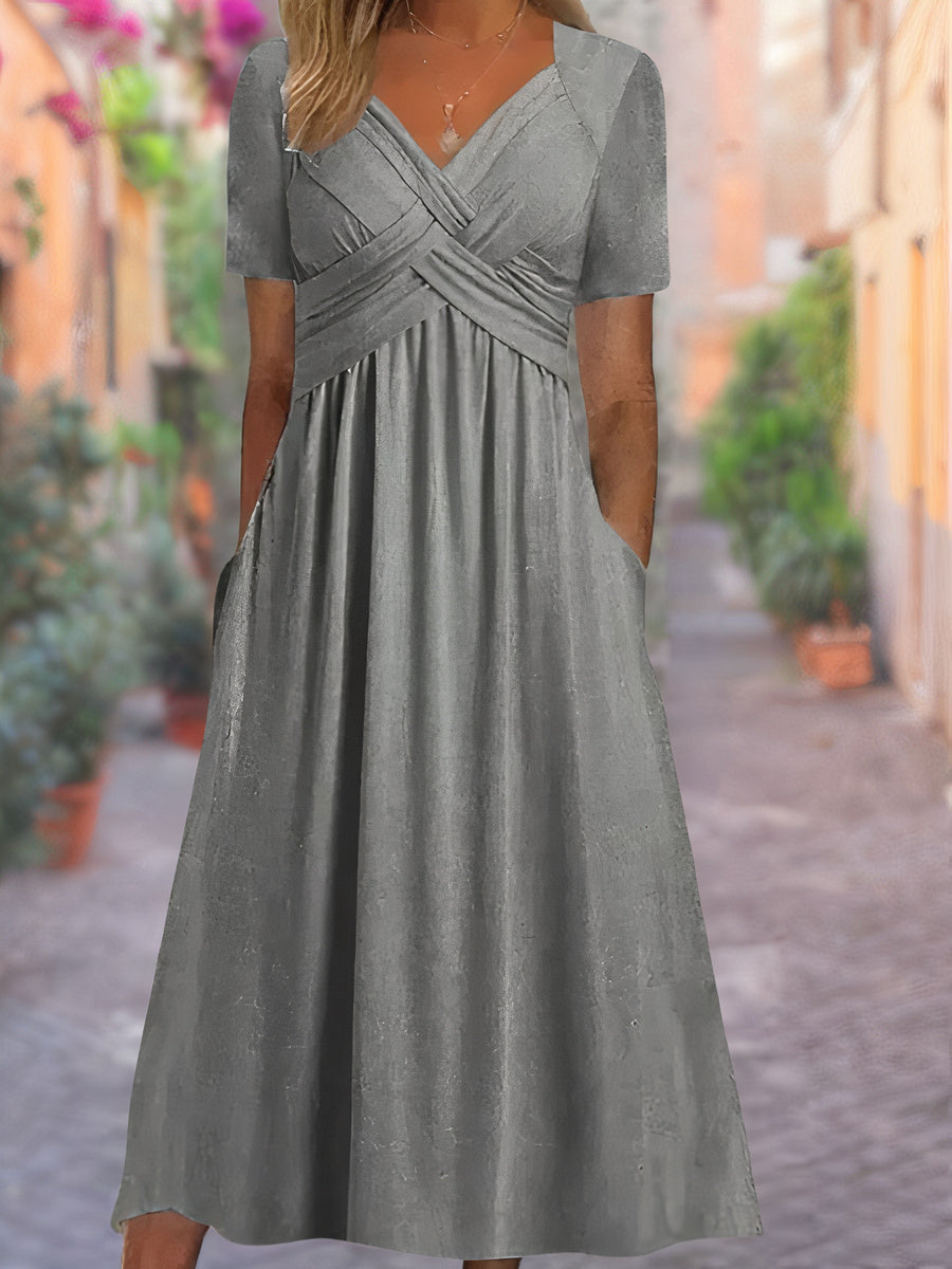 Sommerkleid Damen Regular Fit Freizeit V-Ausschnitt
