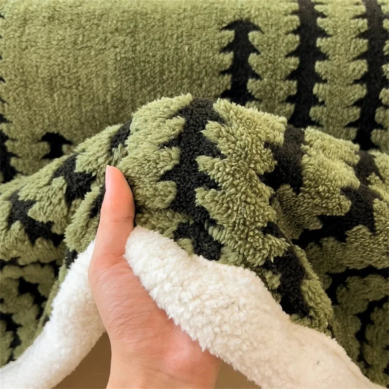 Flauschige Decke mit Plüsch-Sherpa-Fleece