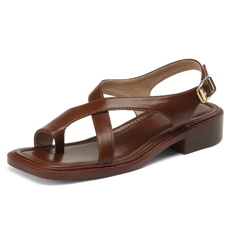 Ledersandalen Damen Verstellbar Freizeit Sommer Komfort