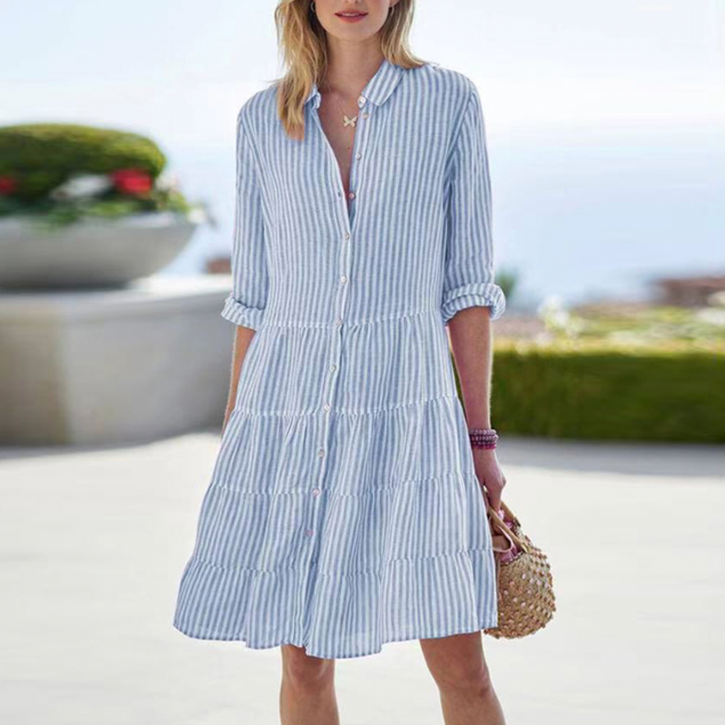 Sommerkleid Damen Elegant Regular Fit Freizeit