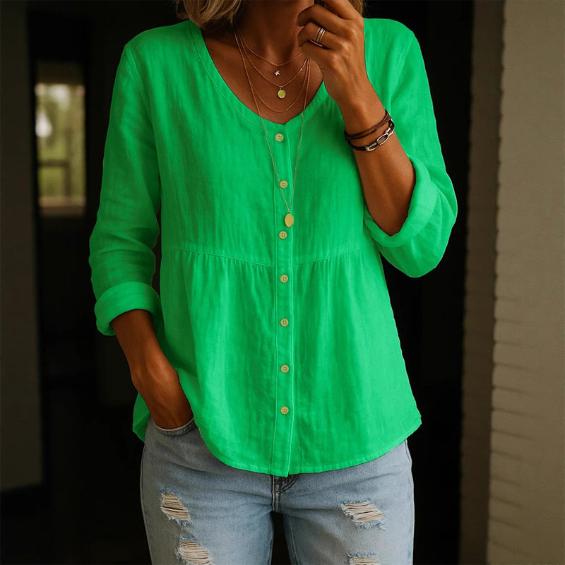 Damen V-Ausschnitt Shirt Regular Fit Freizeit Sommer