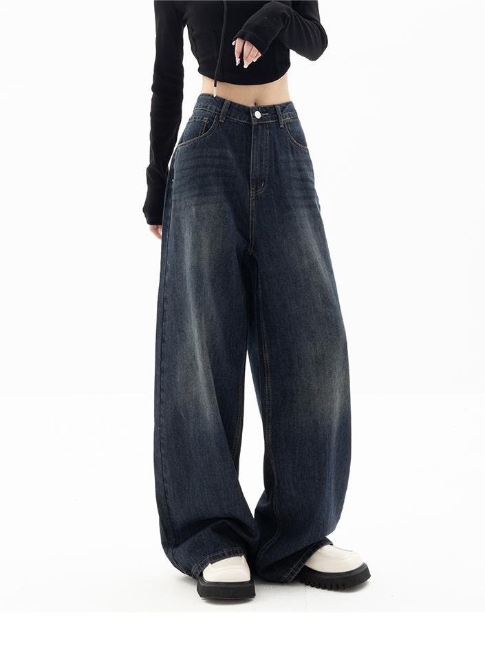 Vintage Boyfriend Jeans | Dunkelblaue Baggy Jeans mit Bequemer Passform | Lässiger Stil für Modische Outfits 4