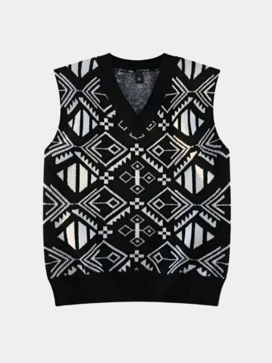 Retro Akademische Strickweste - Cross & Crown