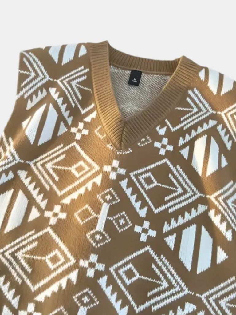 Retro Akademische Strickweste - Cross & Crown