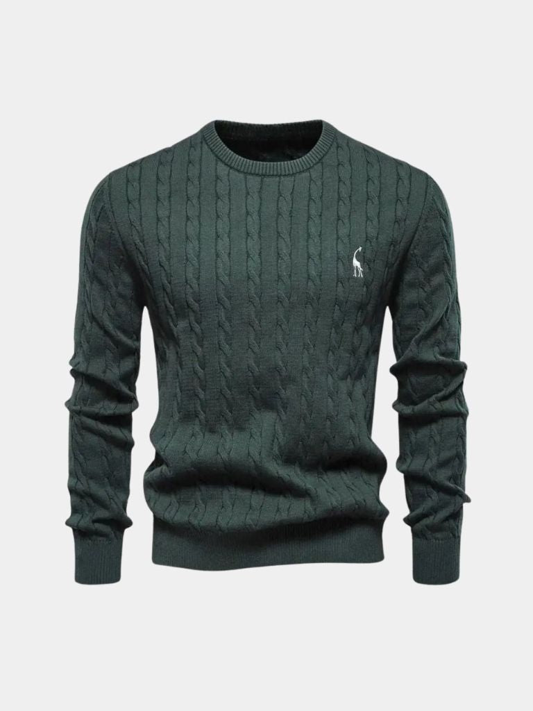 Cotton Crew Neck Sweater - Cross & Crown