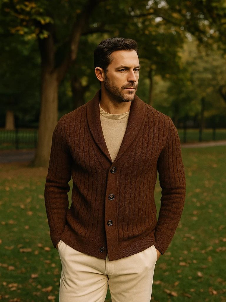 Bequemer Klassischer Cardigan - Cross & Crown