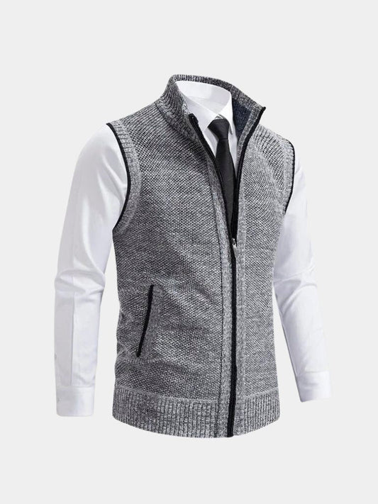 Cross & Crown Elegante Full-Zip Knit Vest