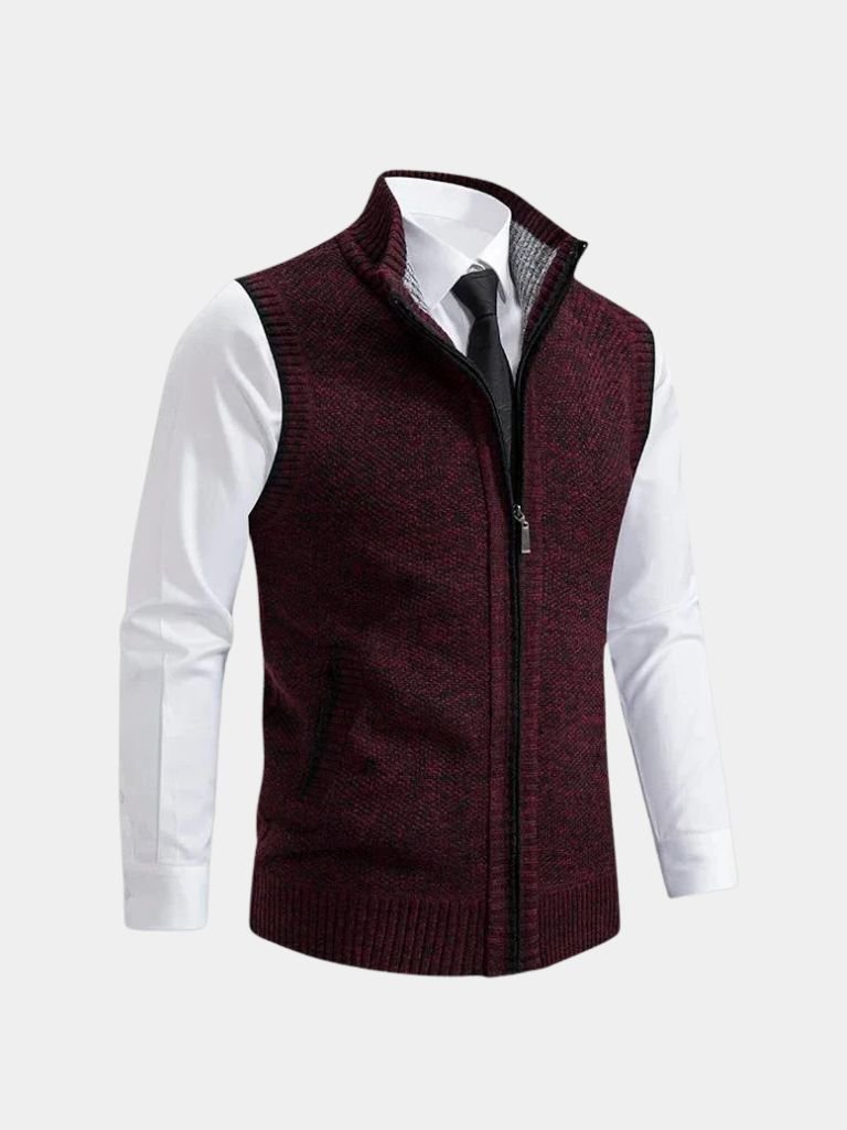 Cross & Crown Elegante Full-Zip Knit Vest