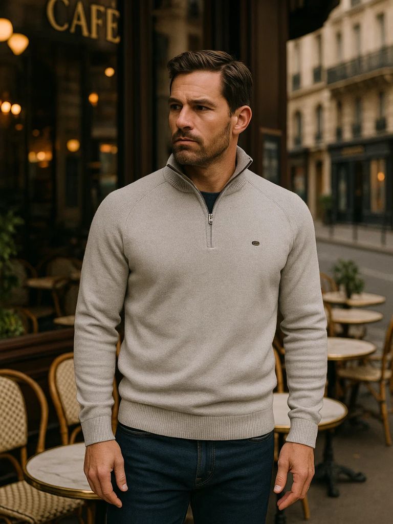 Eleganter Viertelzip-Pullover von Cross & Crown