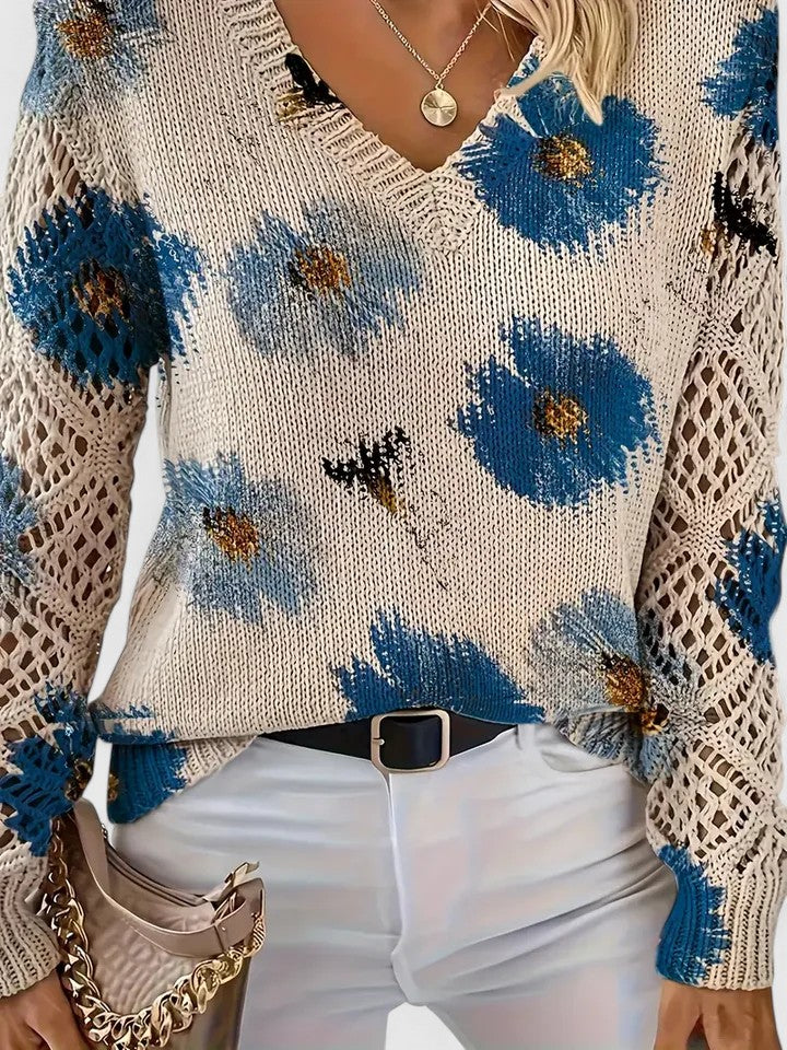 Beatrice | Floral Knit Sweater