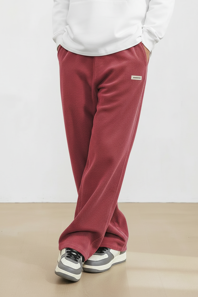 Herrenhose Gerade Form Elastischer Bund Freizeit