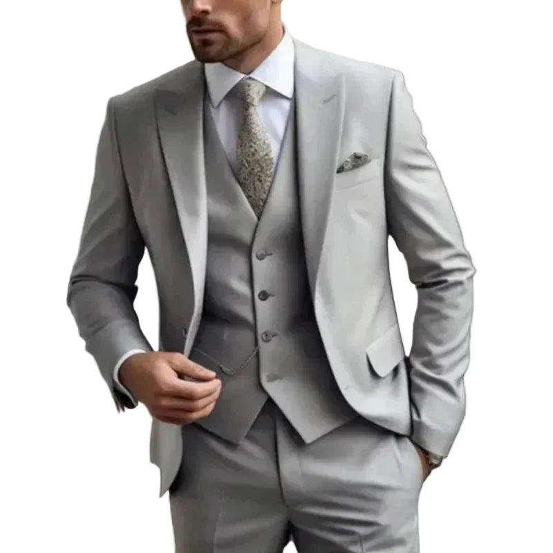 Dreiteiliger Anzug Herren Slim Fit Business