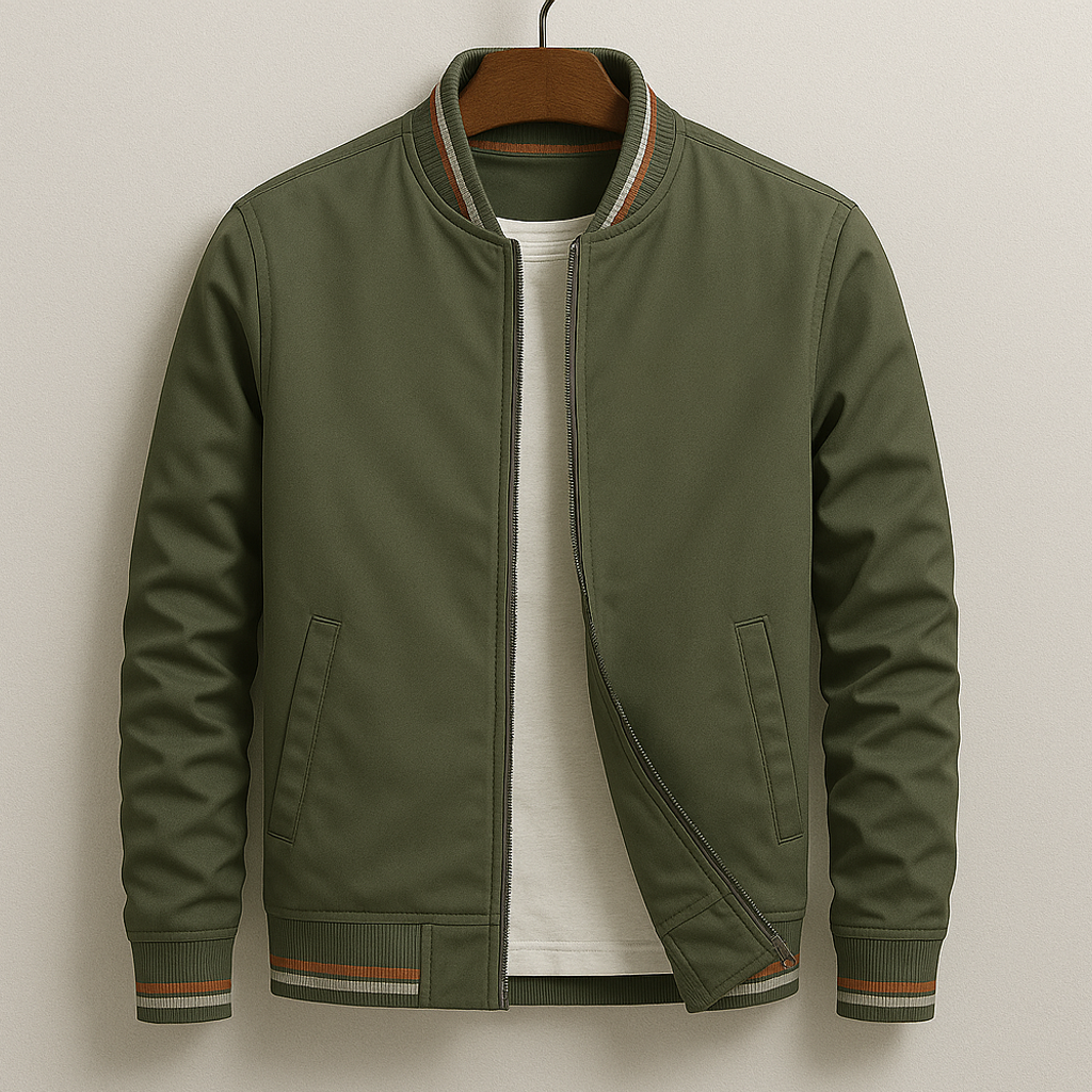 Jacke Herren Regular Fit Übergangszeit Stehkragen Reißverschluss