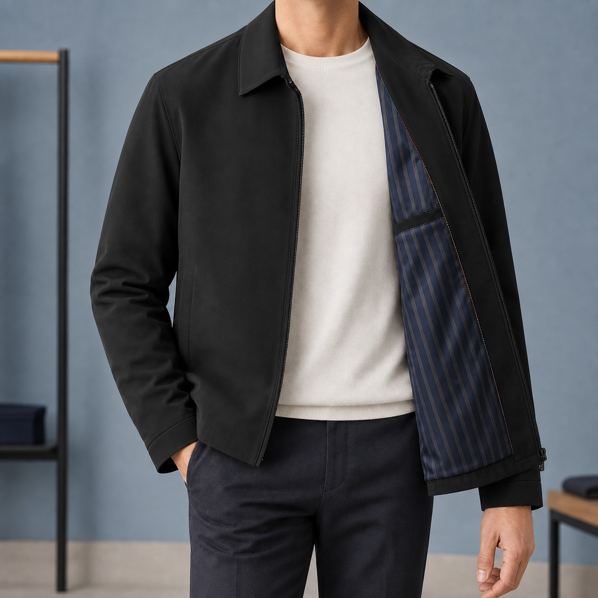 Zip-Jacke Herren Regular Fit Freizeit & Alltag