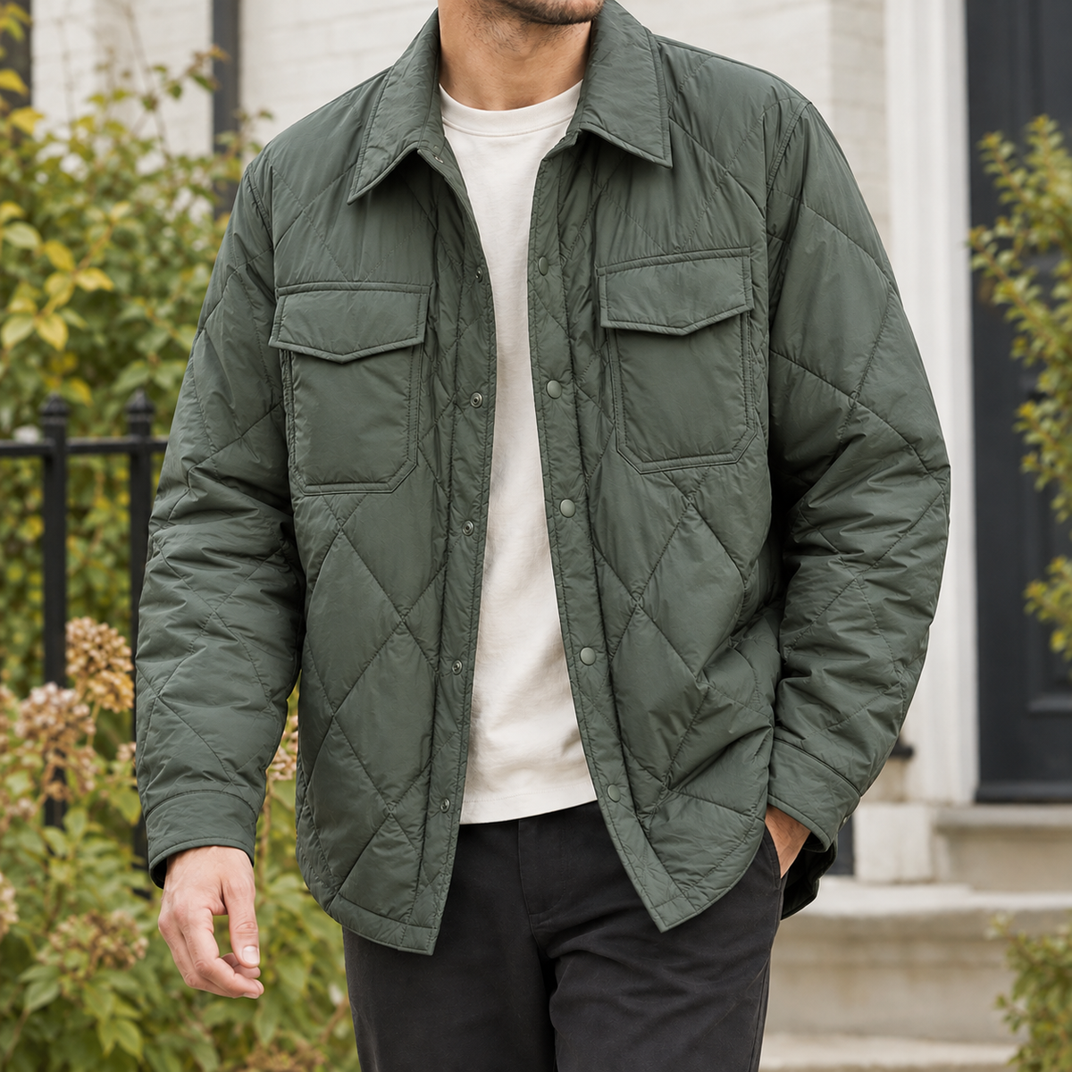 Stepphemdjacke Herren Relaxed Fit Freizeit