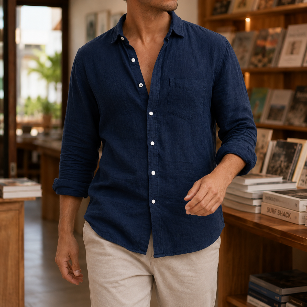 Hemd Herren Relaxed Fit Freizeit Sommer